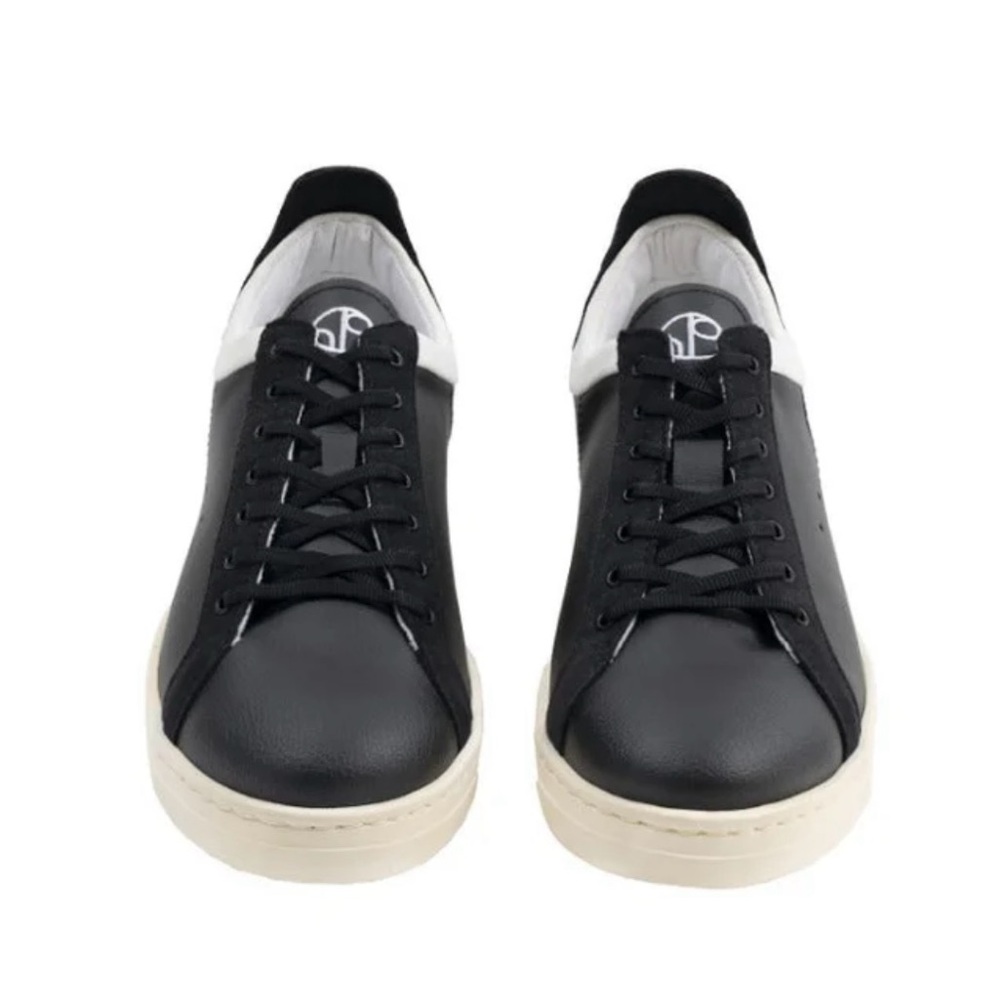 1People BorAs Classic Sneakers Oyster- Black Leather SIZE 39 (8) Womens NEW - Picture 1 of 15